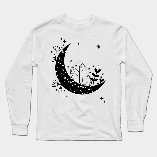 Moon Crystal Gardens Long Sleeve T-Shirt by KathrinLegg